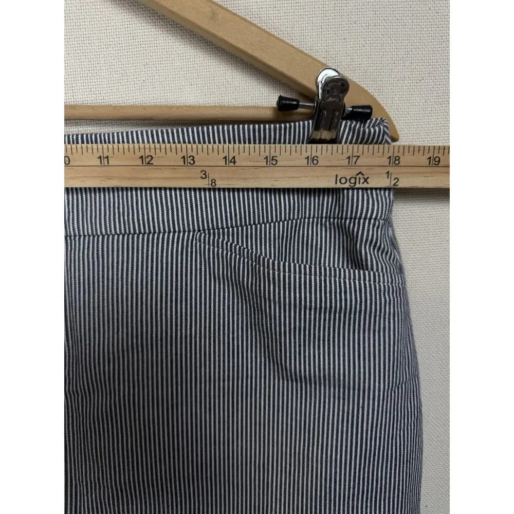 Loft Skirt size 8 Blue White‎ Pinstripes Seersucker Pockets Spring Summer Easter